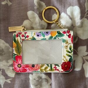 Rifle Paper Co. Vibrant Floral Card Holder with Gold Keyring